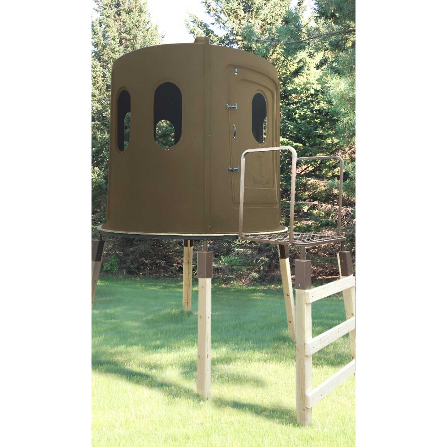 Maverick 6-Shooter Deer Hunting Blind in Brown with Slide-Lock Door Seals