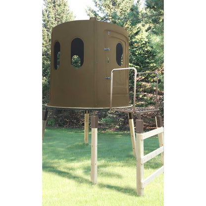 Maverick 6-Shooter Deer Hunting Blind in Brown with Slide-Lock Door Seals