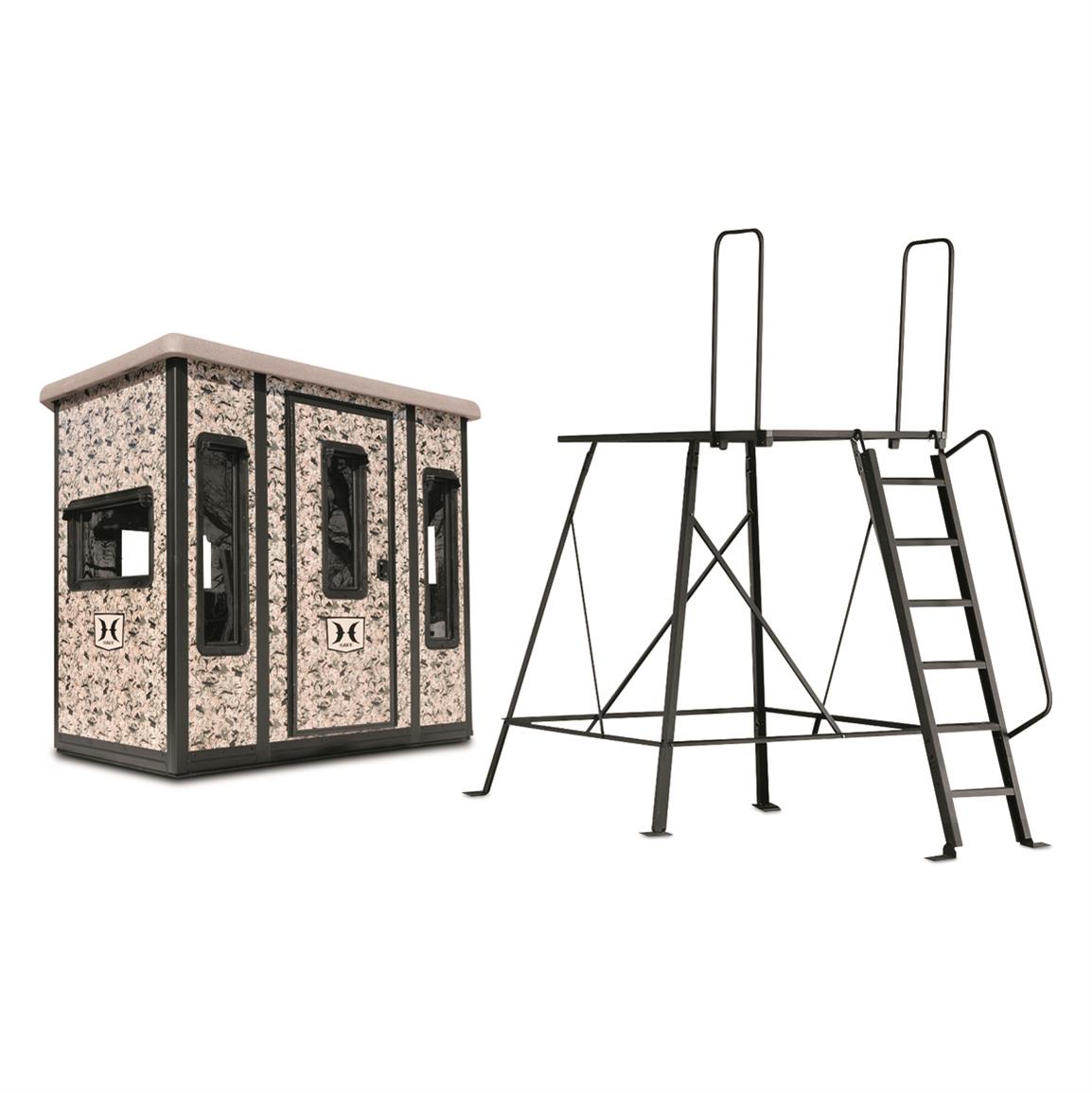 Hawk 'The Compound' Insulated Hunting Blind with 10' Elite Tower