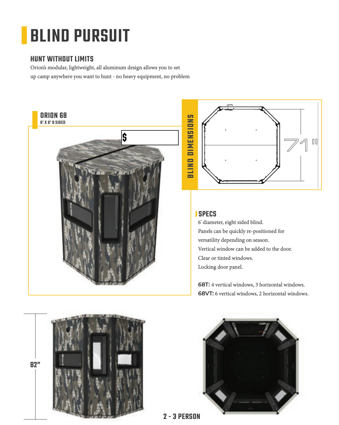 Orion Hunting - 6x6 Premium Deer Hunting Blind