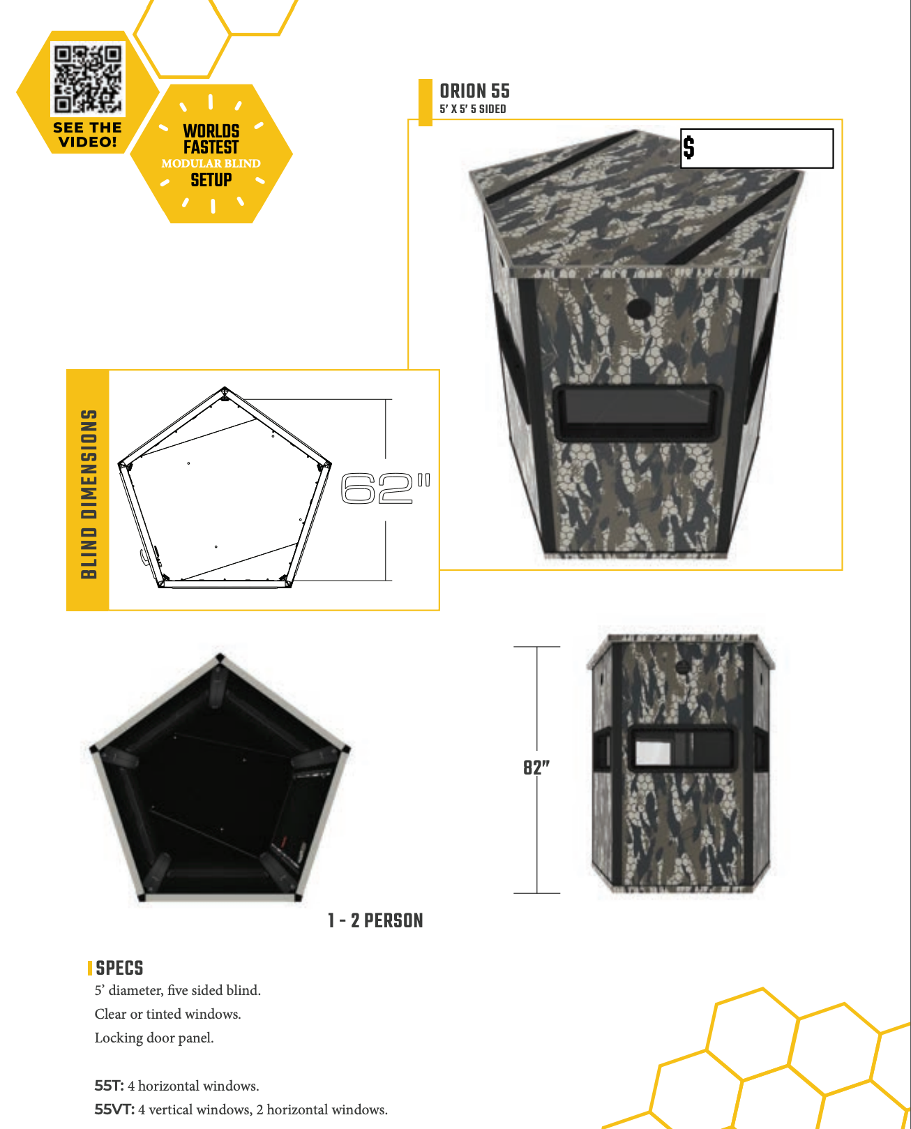 Orion Hunting - 6x6 Premium Deer Hunting Blind