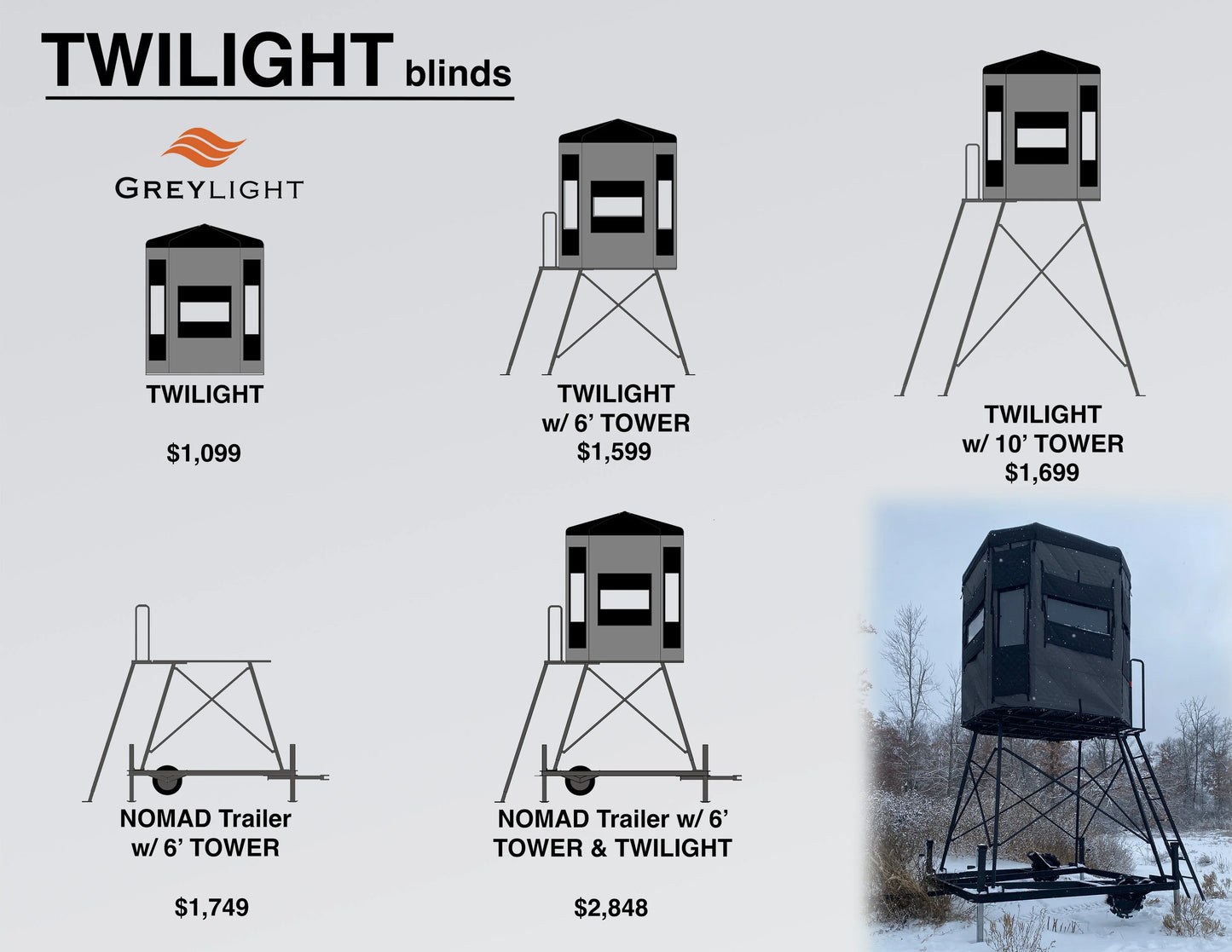 Greylight Hunting Blinds - 6' Tower for all Greylight Hunting Blinds (Tower Only)