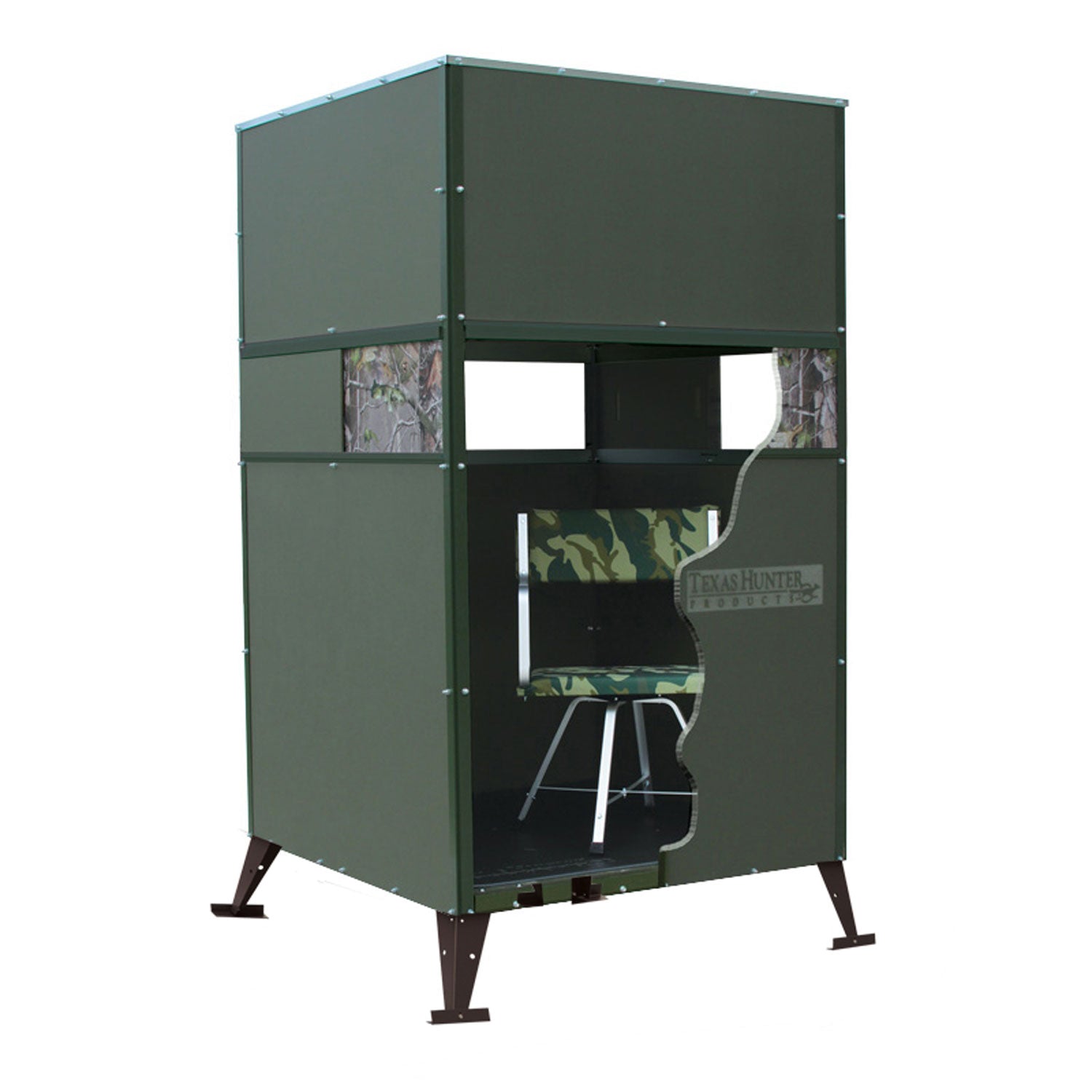 FDB8: Texas Hunter Xtreme Deer Blind Single 4' x 4' with Full Door and 8 Foot Tower