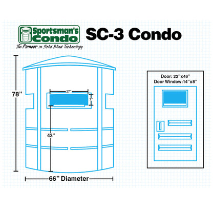 Sportsman's Condo SC3 66 in. diameter Hunting Blind: Black, Loaded