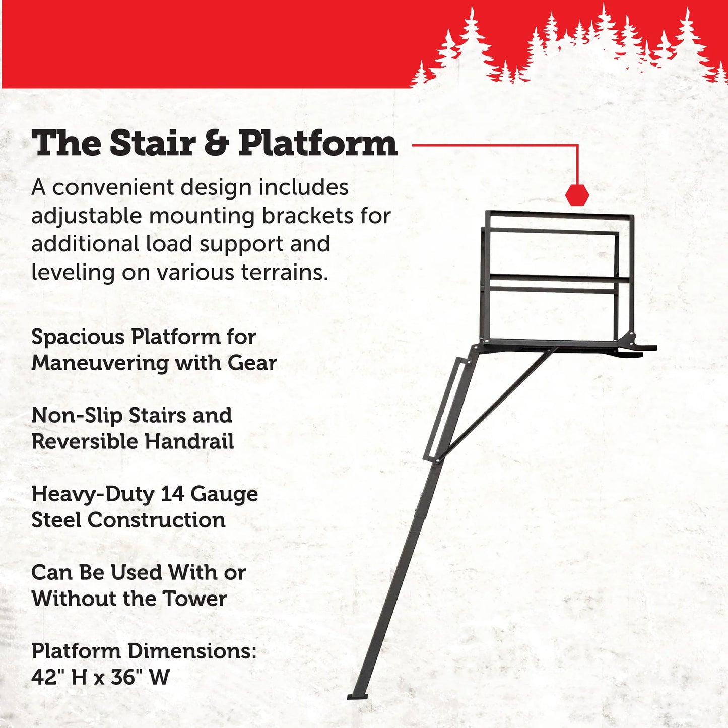 Shadow Hunter 8' Stair Platform with Adjustable Feet