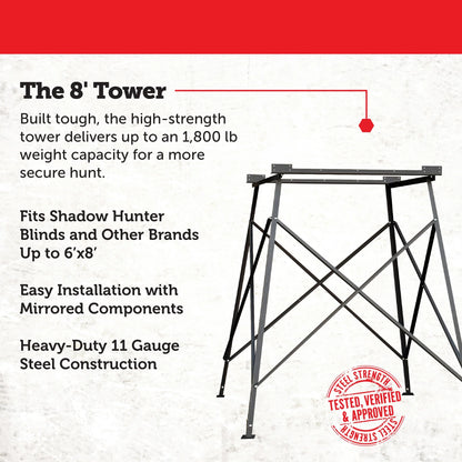 Shadow Hunter 8' Premium Tower Platform - Made in the USA!