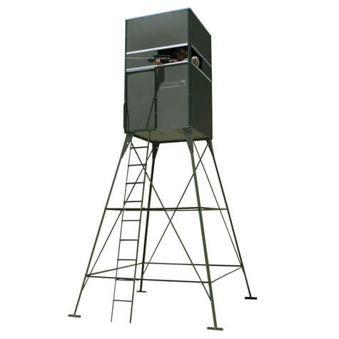 DB10: Texas Hunter Trophy Deer Blind Single 4' x 4' with 10 Foot Tower