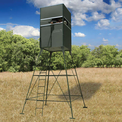 DB10: Texas Hunter Trophy Deer Blind Single 4' x 4' with 10 Foot Tower