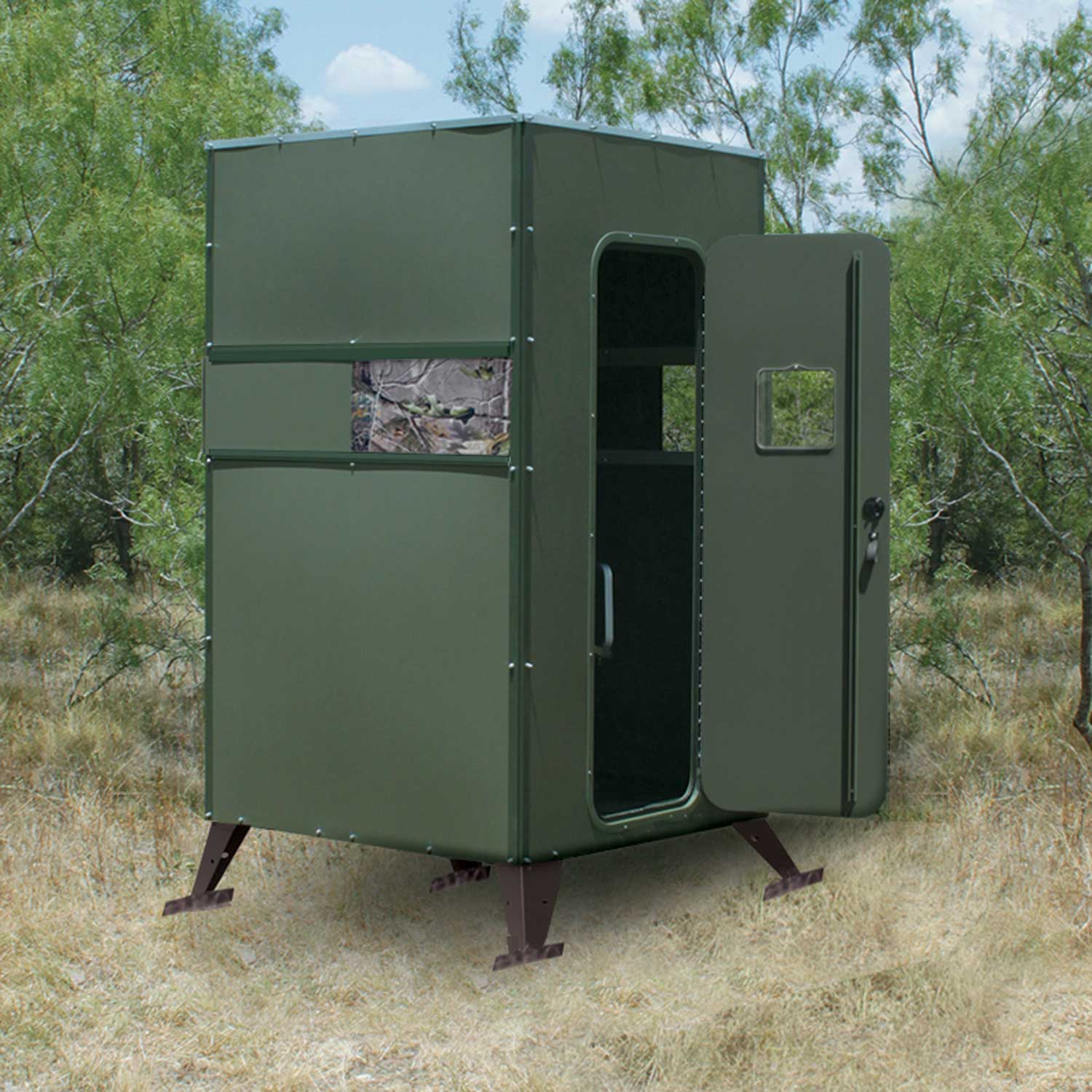 FDBG: Texas Hunter Xtreme Ground Blind Single 4' x 4' with Full Door and Ground Legs