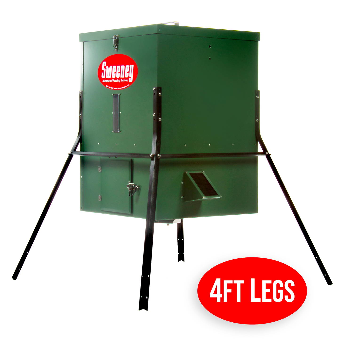 Sweeney Feeders - Wildlife & Deer Scatter Feeder - 300lb Capacity - 4ft Legs - Green